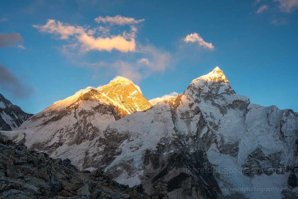 Everest and Lhotse Alpenglow